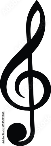 treble cleft symbol sheet music element silhouette vector