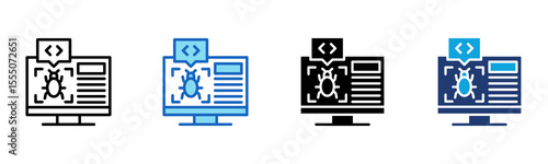 Code Development icon Multi Style Vector Illustration