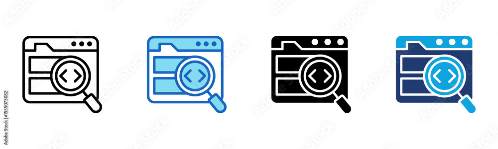 Code Inspection icon Multi Style Vector Illustration Code Inspection icon Multi Style Vector Illustration