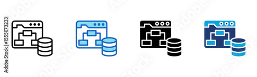 Database Structure icon Multi Style Vector Illustration