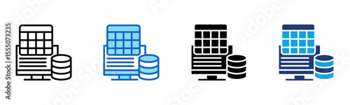 Data Warehouse icon Multi Style Vector Illustration
