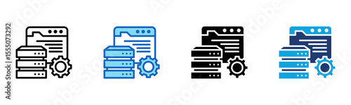 Database Management icon Multi Style Vector Illustration