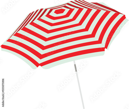 Colorful beach Umbrella flat vector illustration. 