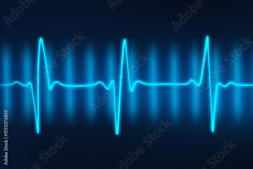 Blue heartbeat lines on dark blue background.