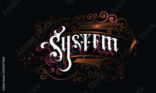 SYSTEM lettering custom style design