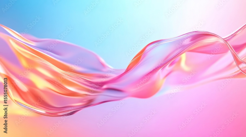 Fototapeta premium Abstract flowing liquid forms in vibrant pastel colors
