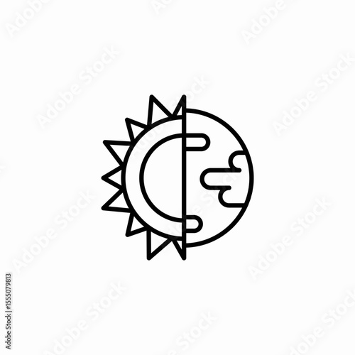 sun moon duality icon sign vector