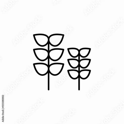 two plant stalks icon sign vector