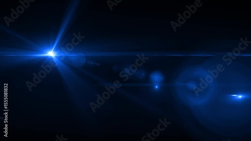 Optical lens flare effect and cinematic light flash background sun rays optics