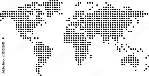 world map made of dots on a white background