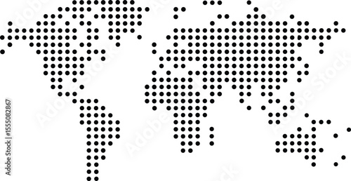 world map made of dots on a white background