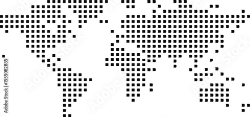 world map made of dots on a white background