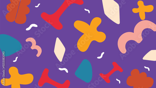 Vibrant purple doodle background