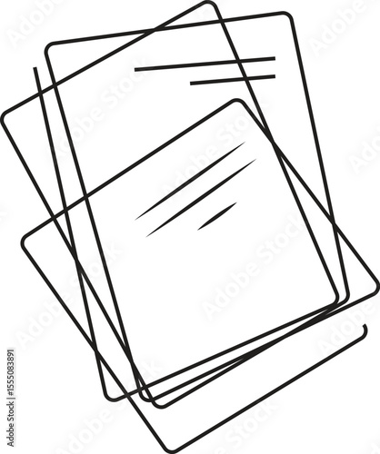 continuous line drawing document with empty line, Vector Illustration