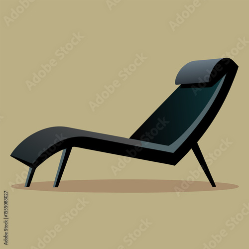 black, modern, minimalist, recline, furniture, lounge, design, sleek, chaise, relaxation