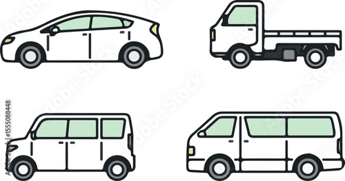 Cars and vehicles set illustration