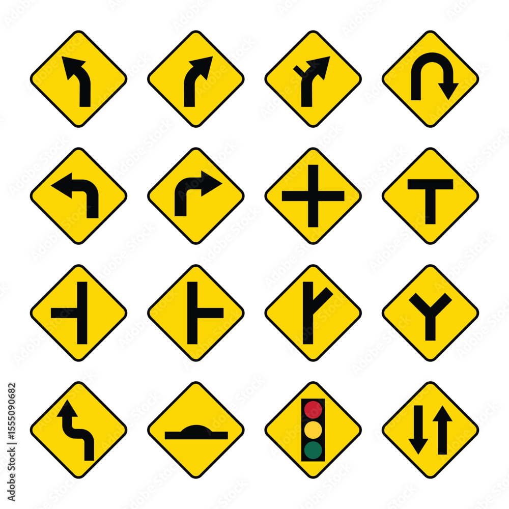 Some traffic sign vector on a white background Some traffic sign vector on a white background