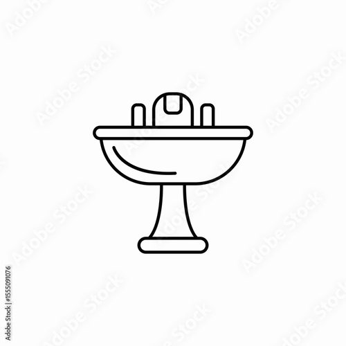 bathroom sink icon sign vector