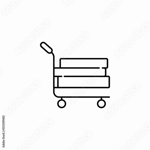 cargo trolley icon sign vector