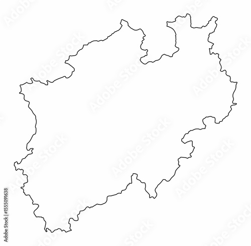 North Rhine-Westphalia outline map