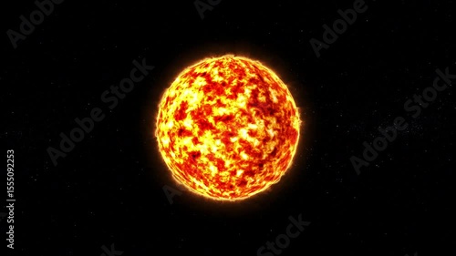 Sun isolate on black .4k closeup sun view from space. waving lava upon the sun surface. 3d rendered sun over 4k resolution.
