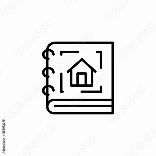 hardcover house catalogue icon sign vector
