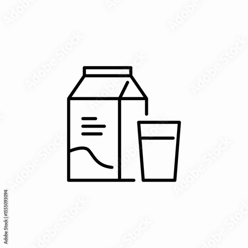 milk package glass icon sign vector