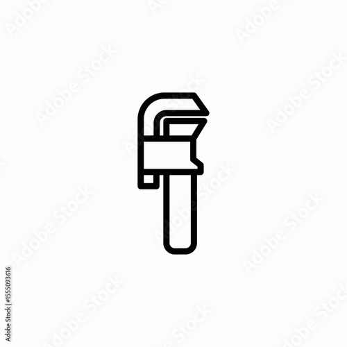 pipe wrench icon sign vector