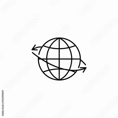 round the world icon sign vector