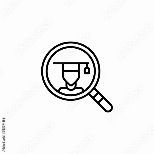 search graduate icon sign vector
