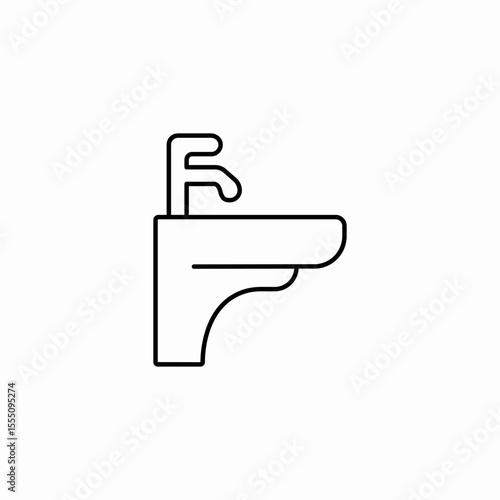 sink side view icon sign vector