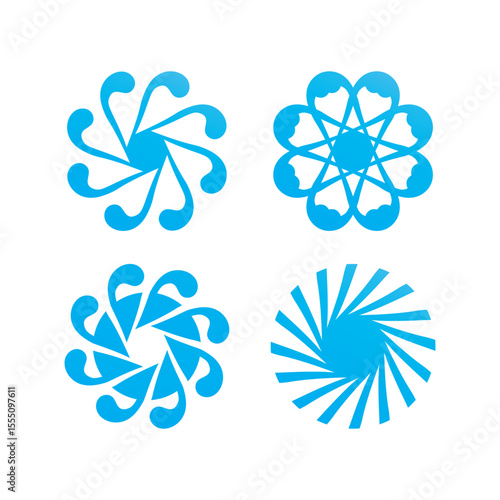 water and Waves beach logo and symbols template icons app