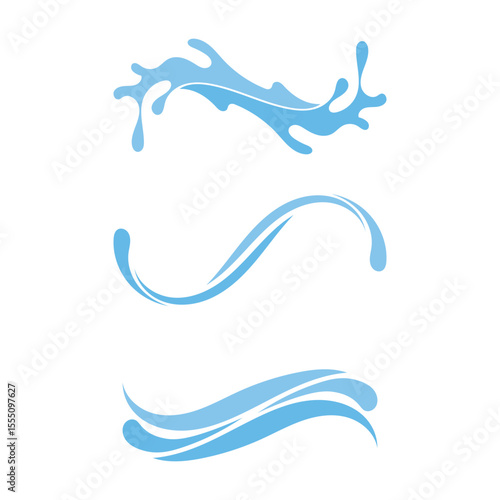 water and Waves beach logo and symbols template icons app