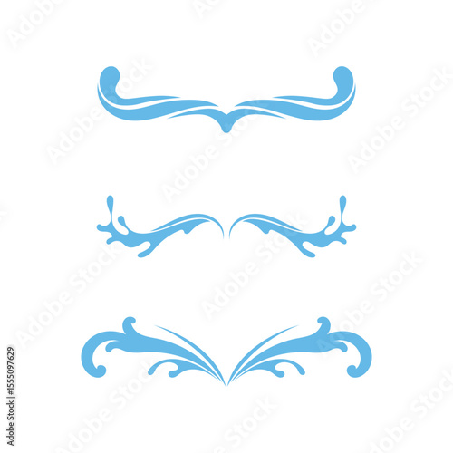 water and Waves beach logo and symbols template icons app