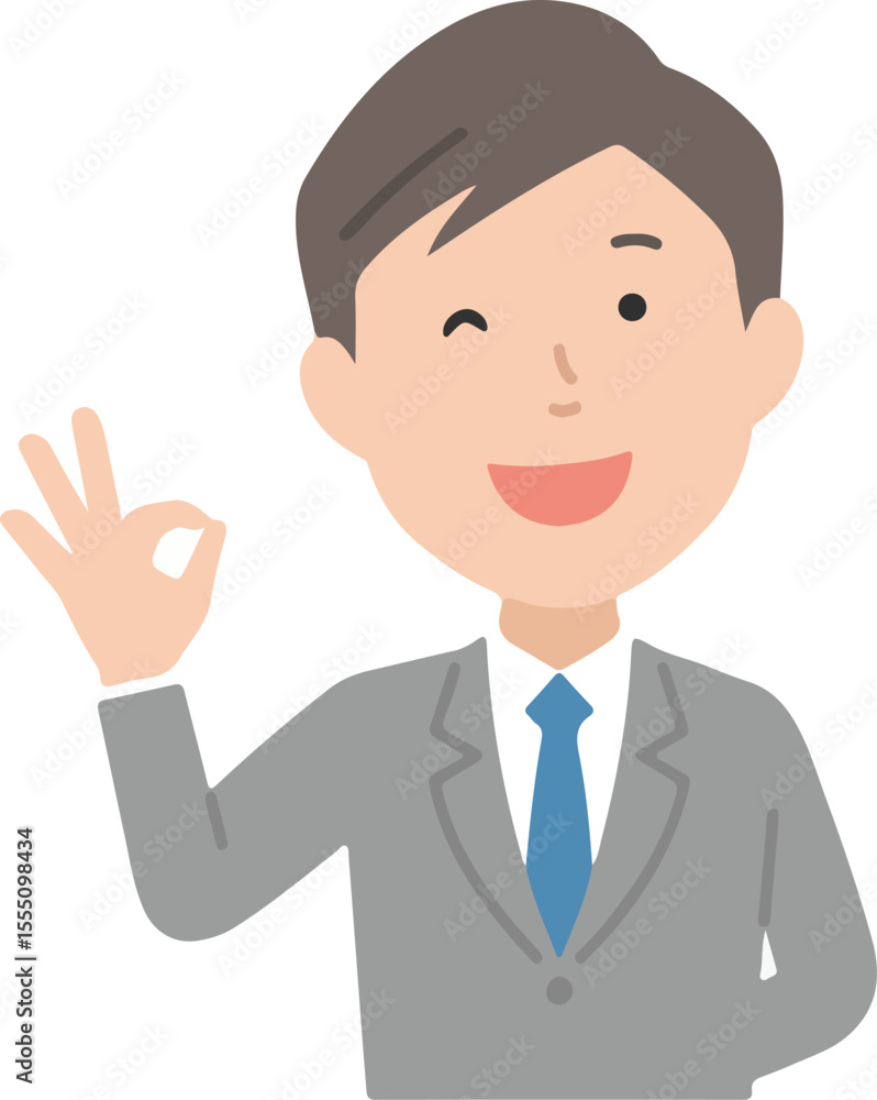 Okay sign man wearing a suit Okay sign man wearing a suit