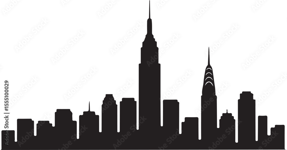 Fototapeta premium City Skyline Silhouette at Dusk