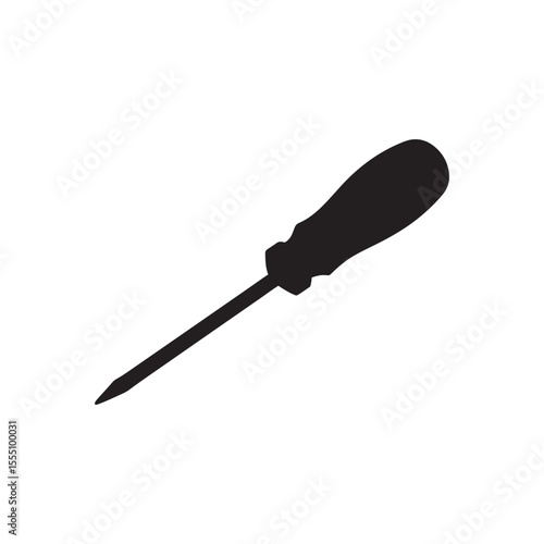 Sharp awl silhouette vector flat illustration design