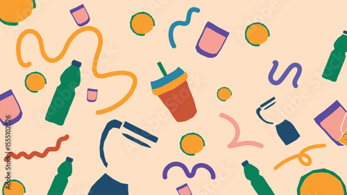 Blender and orange slice background