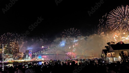 Canvas Print fireworks over the city Sydney