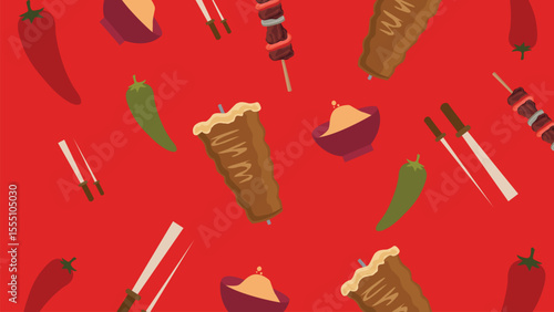Traditional meat grill background