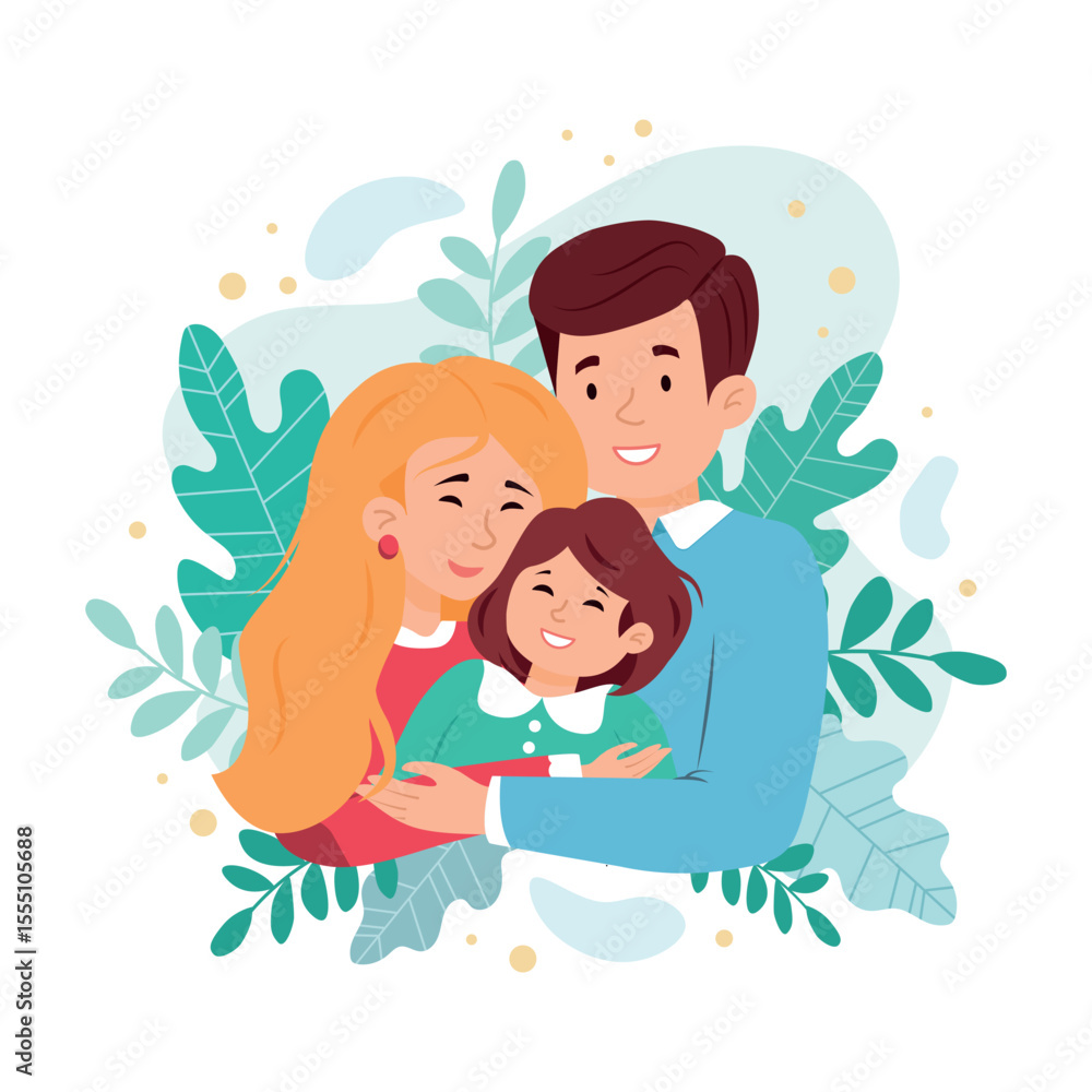 Set of happy traditional heterosexual families with children. Smiling mother, father and kids. Cute cartoon characters isolated on white background. Colorful vector illustration in flat style. Set of happy traditional heterosexual families with children. Smiling mother, father and kids. Cute cartoon characters isolated on white background. Colorful vector illustration in flat style.