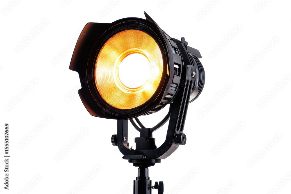 Studio spotlight emits a warm glow, creating an inviting atmosphere perfect for photography or theatrical performances in an indoor setting Studio spotlight emits a warm glow, creating an inviting atmosphere perfect for photography or theatrical performances in an indoor setting