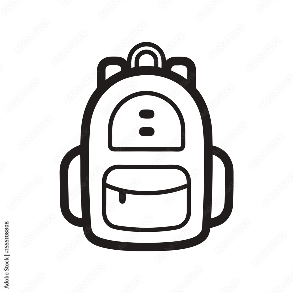 Fototapeta premium Backpack Icon in Doodle Style on White Background