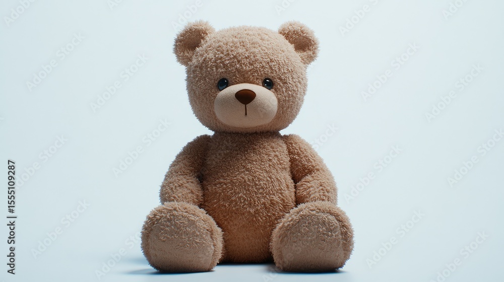 Obraz premium A teddy bear sits against a plain background.