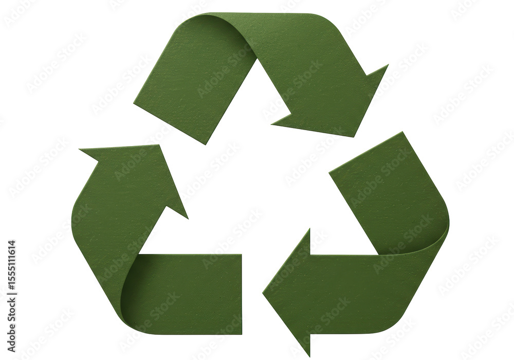 Fototapeta premium Isolated Green Recycle Symbol Representing Environmental Sustainability