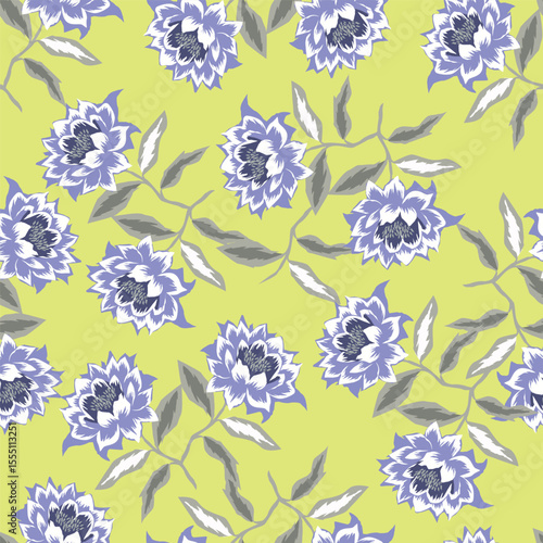 Modern floral with flowers print. Seamless pattern. Hand drawn style.