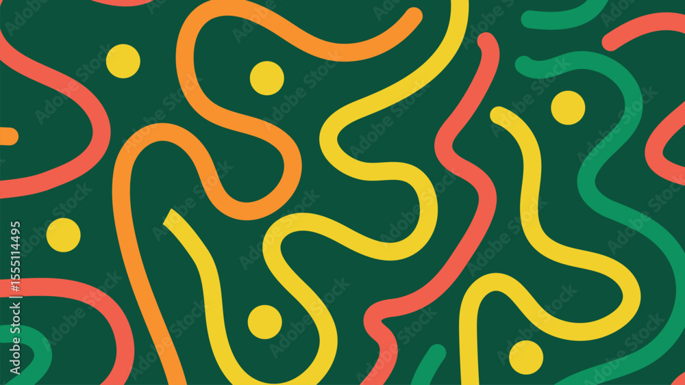 Fototapeta premium Neon squiggle elements background