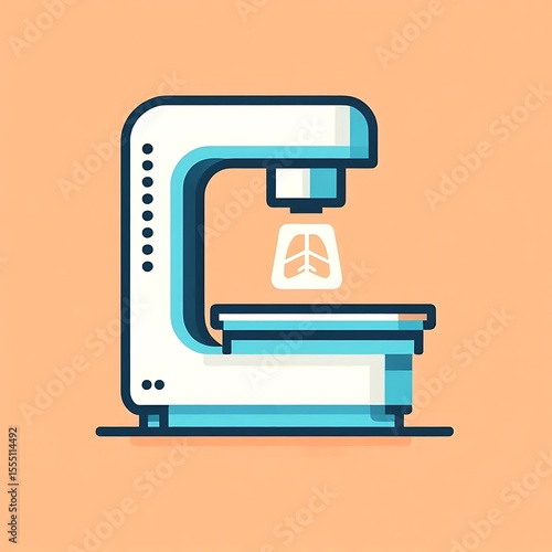 X ray machine flat illustration