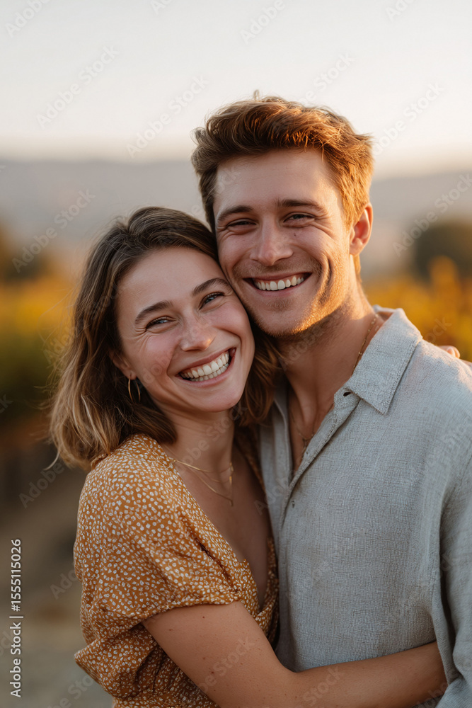 Authentic portrait of a loving young couple embracing. Sunlight. Expresses warmth, joy, connection, and affection. Ideal for romance, relationships, and lifestyle content. Authentic portrait of a loving young couple embracing. Sunlight. Expresses warmth, joy, connection, and affection. Ideal for romance, relationships, and lifestyle content.