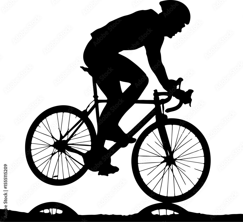 Obraz premium silhouette of a cyclist